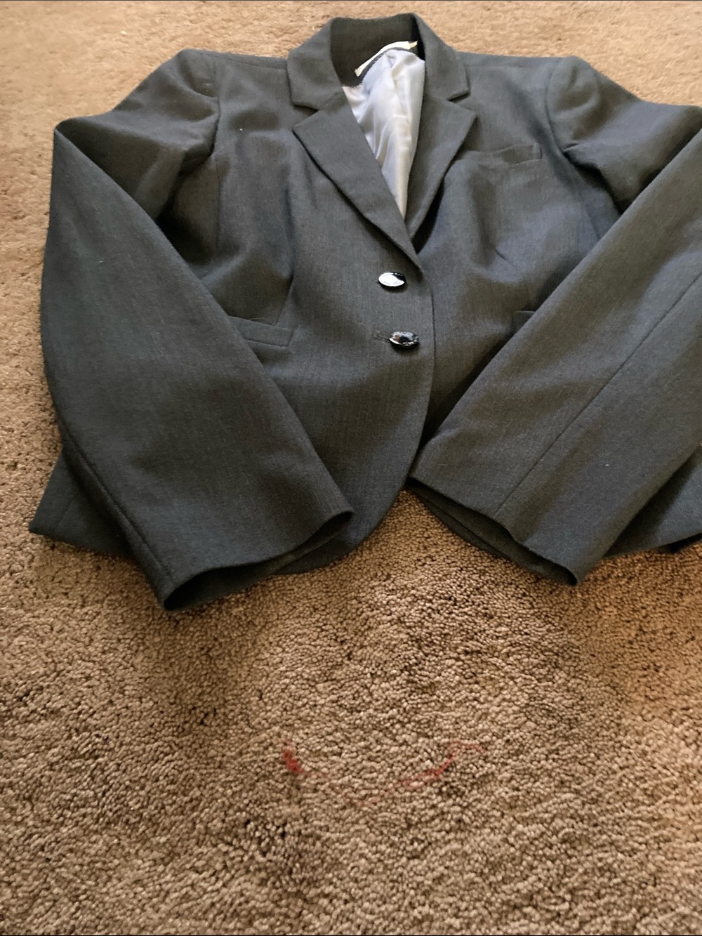 Calvin Klein Women's Dark Gray Two-Button Blazer